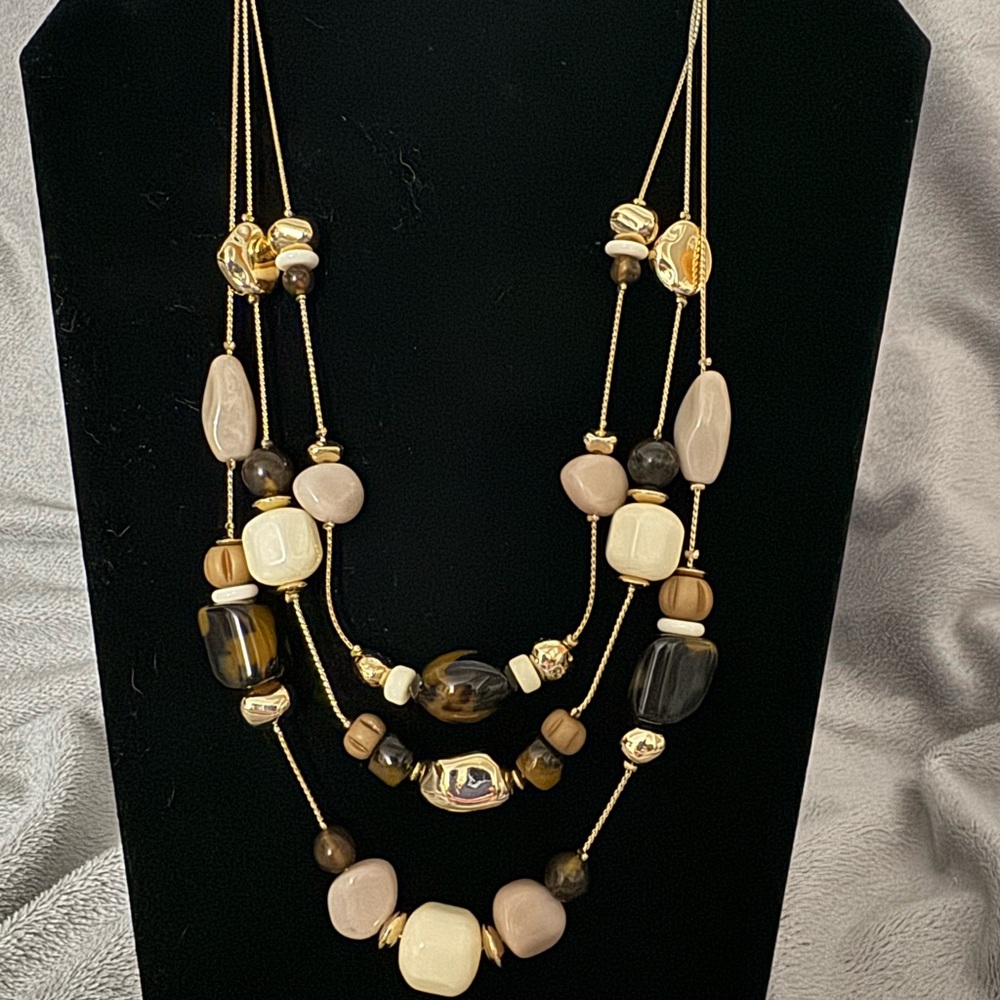 Chico's Gold and Brown Multi-Strand Necklace